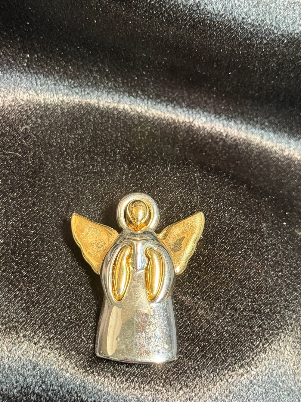 Vintage Gold and Silver Angel Brooch